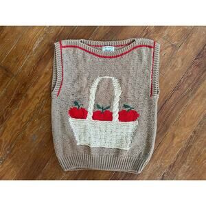 vintage The Villager Apple Basket Sweater Vest Hand Made - sz SMALL